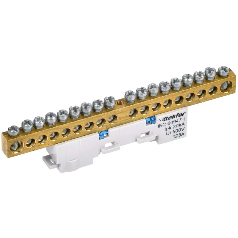 TEKFOR Шина N ноль неизолированная на универсальном держателе 8х12-18-С IEK