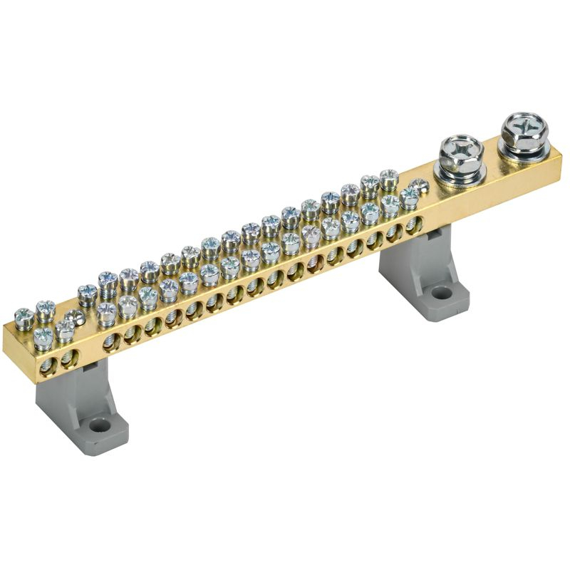 Шина N ноль на двух угловых изоляторах 200А ШНИ-10х18-36-L2-С IEK