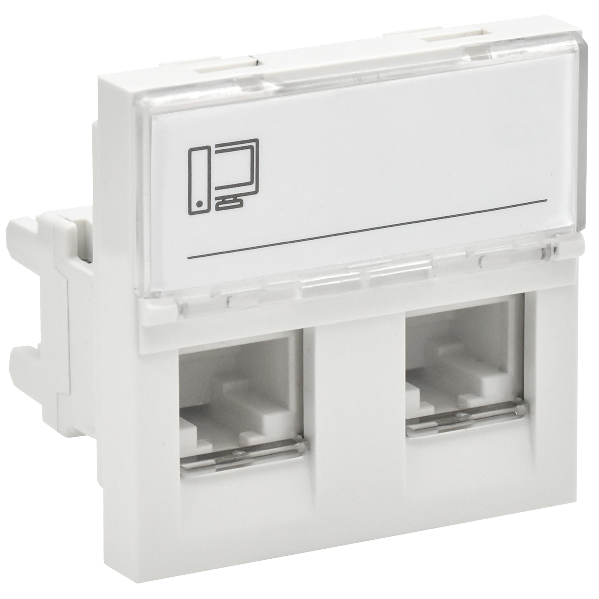 PRIMER РКИ-22-00-П-6 Розетка компьютерная RJ45 UTP кат.6 (2 модуля 2 входа) белая IEK