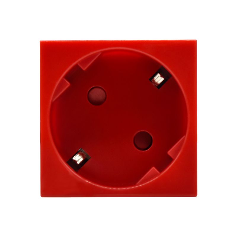 PRIMER РКС-20-32-П-45 Розетка 45град с заземляющим контактом защитной шторкой и винтовым зажимом (2 модуля) красная IEK