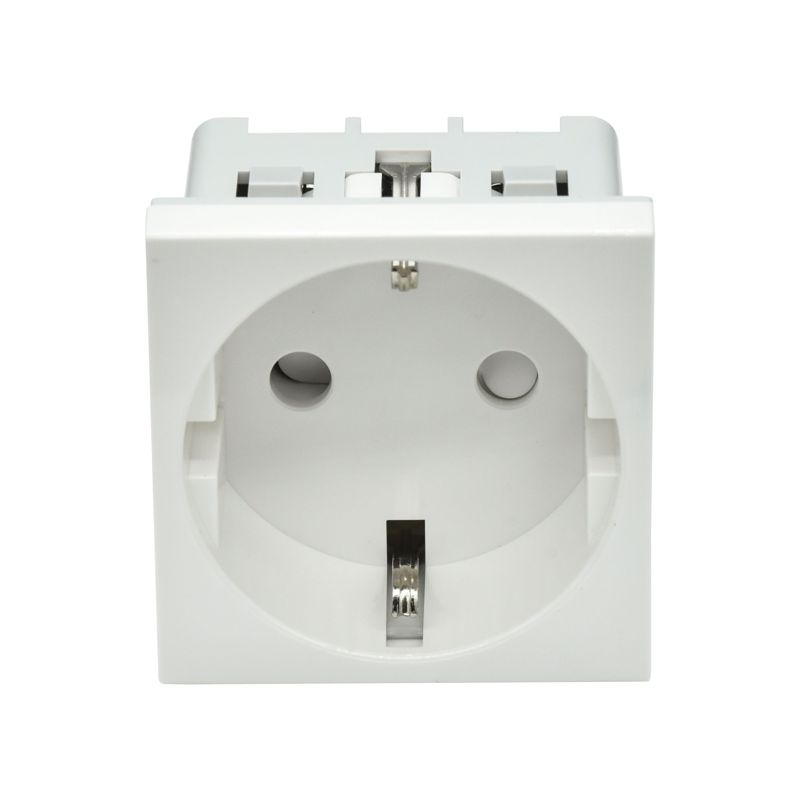 PRIMER РКС-20-30-П-К Розетка с заземляющим контактом защитной шторкой и винтовым зажимом (2 модуля) белая IEK