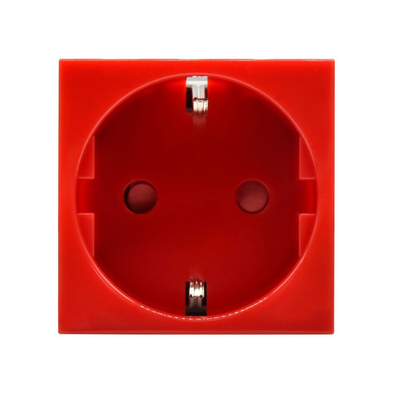 PRIMER РКС-20-30-П-К Розетка с заземляющим контактом защитной шторкой и винтовым зажимом (2 модуля) красная IEK