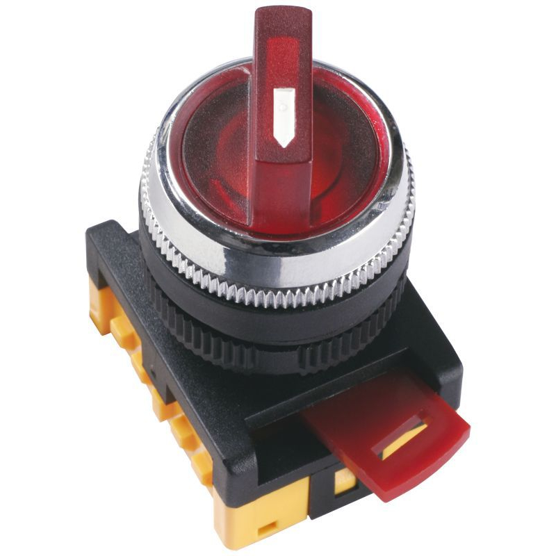 Переключатель АNС-22-2 на 2 положения I-O 1з+1р неон/240В красный IEK