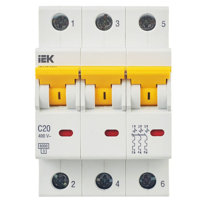 KARAT Автоматический выключатель ВА47-60M 3P C 20А 6кА IEK
