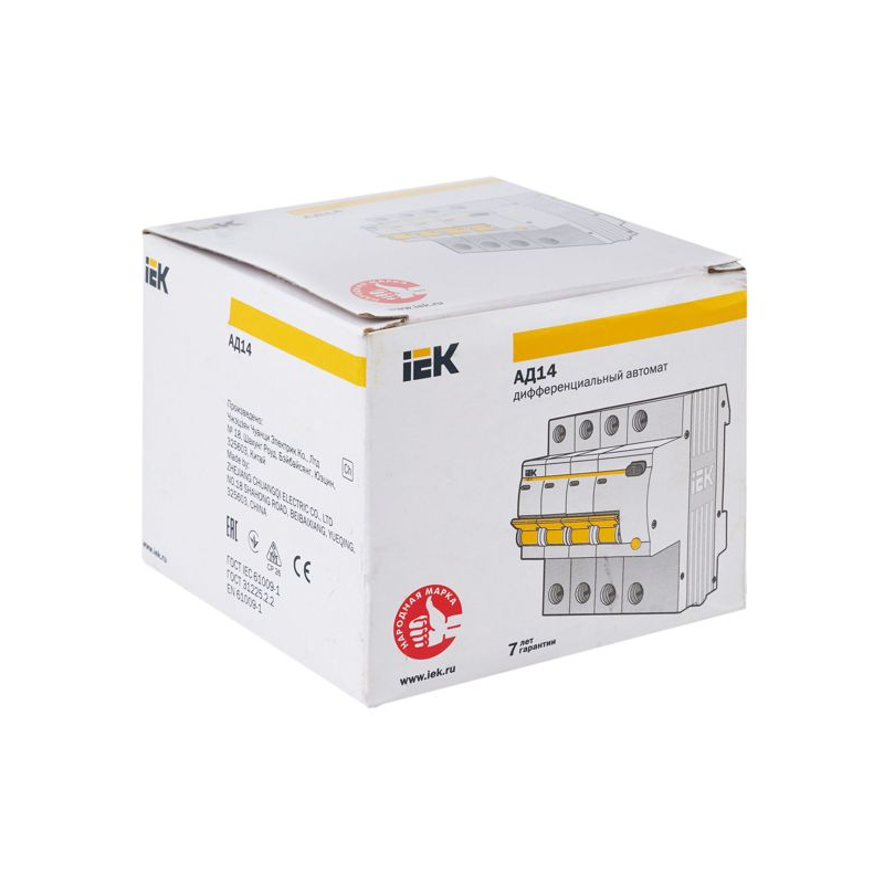KARAT Дифференциальный автомат АД14 4P 50А 30мА тип AC IEK