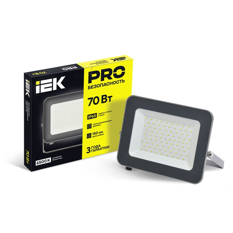 Прожектор светодиодный СДО 07-70 IP65 серый IEK