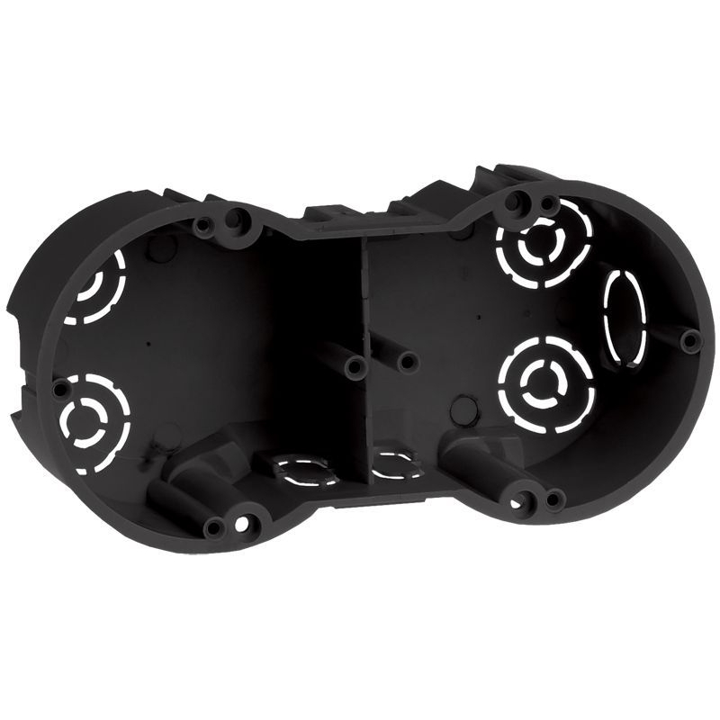 Коробка установочная КМ40007 двухместная для твердых стен безгалогенная (HF) 141х70х45мм с саморезами IEK