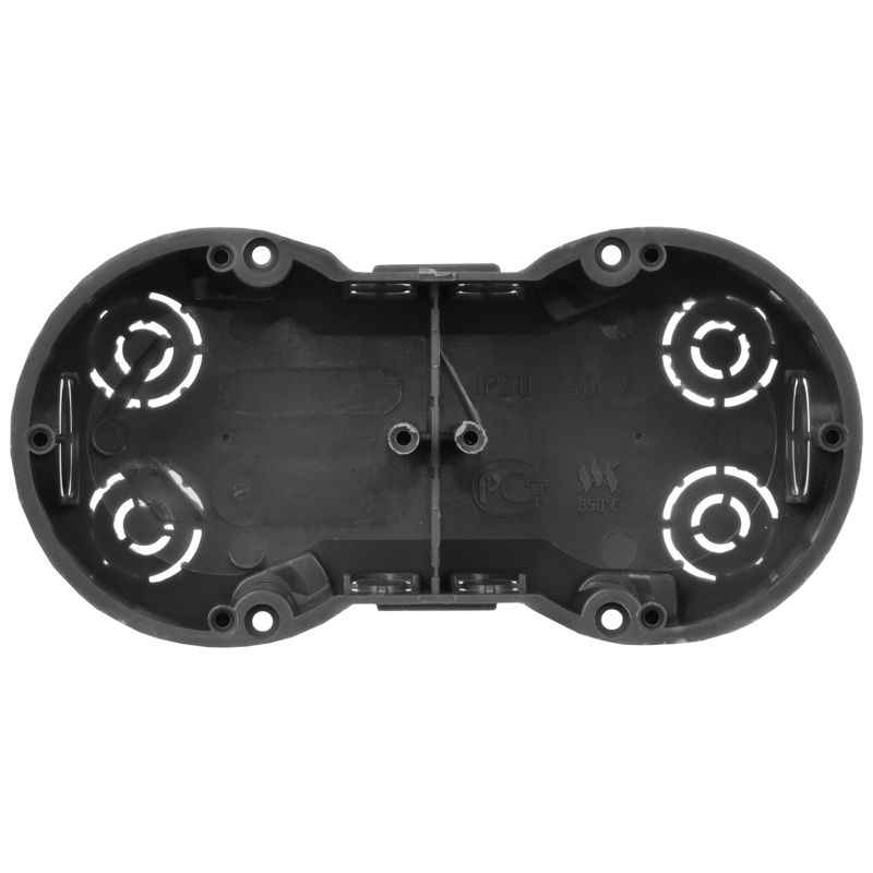 Коробка установочная КМ40007 двухместная для твердых стен безгалогенная (HF) 141х70х45мм с саморезами IEK