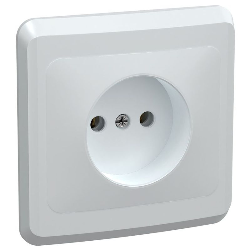 VEGA Розетка 1-местная без заземления без защитных шторок 10А РС10-2-ВБ белый GENERICA