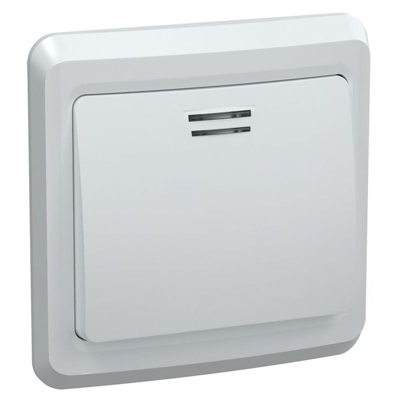 VEGA Выключатель 1-клавишный с индикацией 10А ВС10-1-1-ВБ белый GENERICA