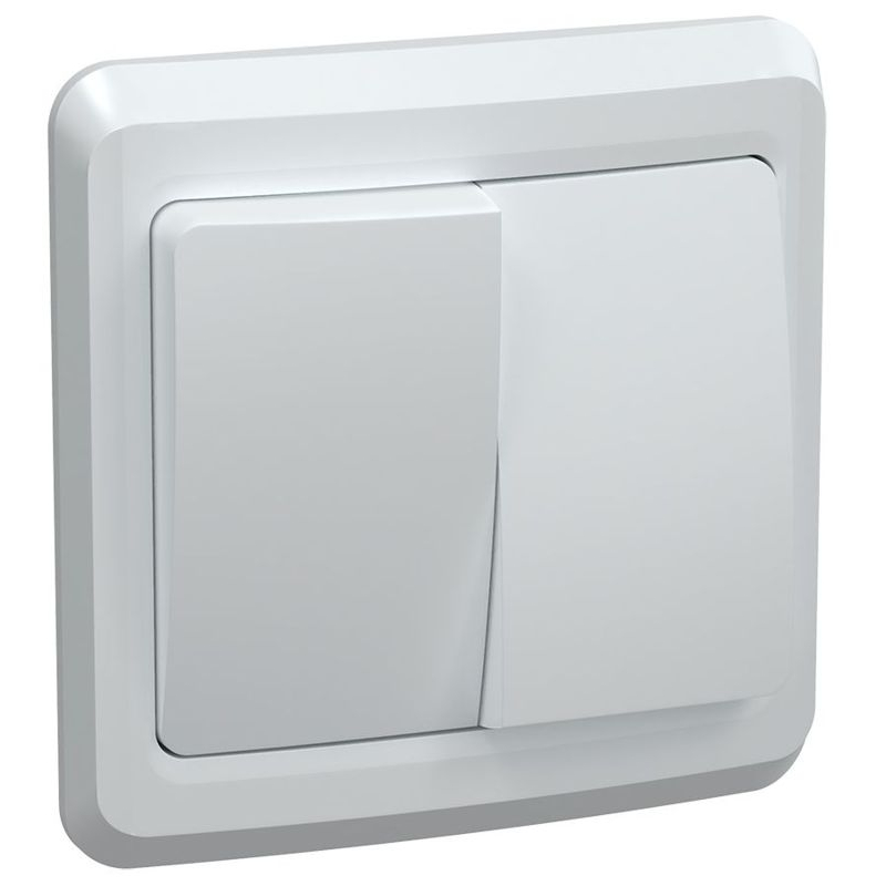 VEGA Выключатель 2-клавишный 10А ВС10-2-0-ВБ белый GENERICA