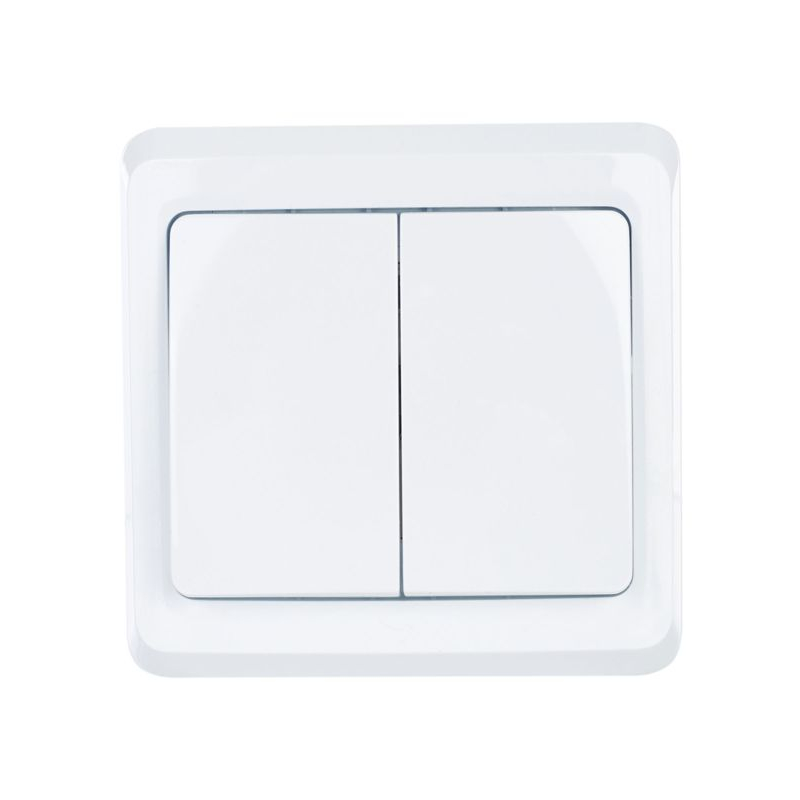 VEGA Выключатель 2-клавишный 10А ВС10-2-0-ВБ белый GENERICA