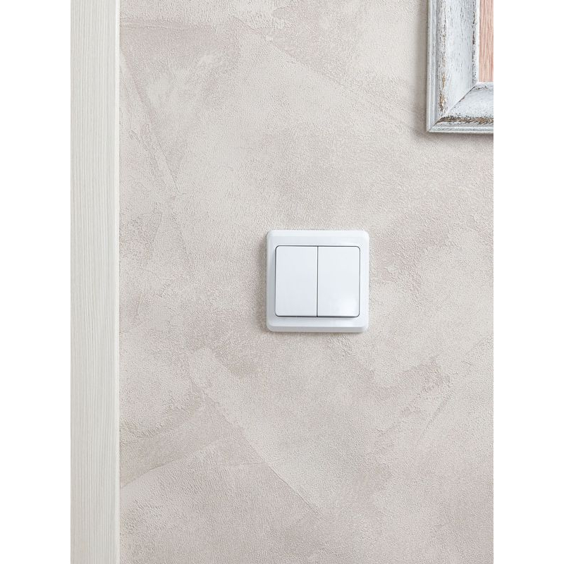 VEGA Выключатель 2-клавишный 10А ВС10-2-0-ВБ белый GENERICA