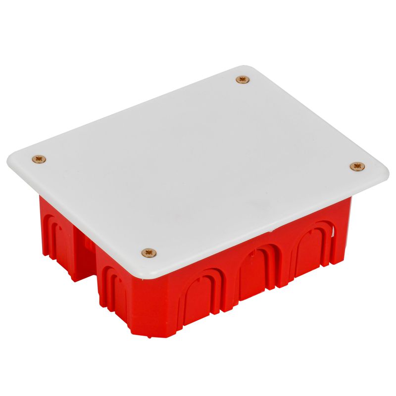 Коробка распаячная КМ41028 для полых стен безгалогенная (HF) 120х92х45мм с саморезами с крышкой и пластиковыми лапками IEK