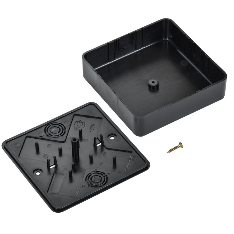 Коробка распаячная КМ для открытой проводки безгалогенная (HF) 100х100х29мм черная (RAL 9005) IEK