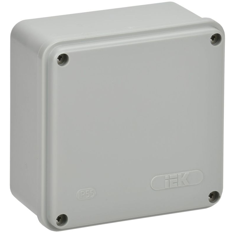 Коробка распаячная КМ41259 для открытой проводки безгалогенная (HF) 100х100х50мм гладкие стенки IP44 серая IEK