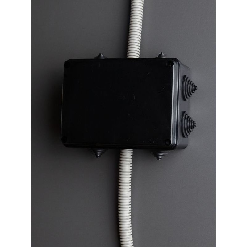 Коробка распаячная КМ41242 для открытой проводки безгалогенная (HF) 150х110х70мм IP55 10 гермовводов черная (RAL 9005) IEK