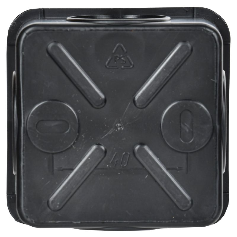 Коробка распаячная КМ41236 для открытой проводки с защелкивающейся крышкой безгалогенная (HF) 70х70х40мм IP44 4 гермовводов черная (RAL 9005) IEK