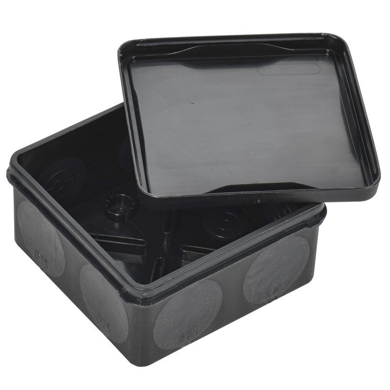 Коробка распаячная двухкомпонентная КМ42435 для открытой проводки безгалогенная (HF) 80х80х40мм IP67 8 вводов черная IEK