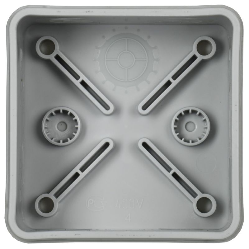 Коробка распаячная двухкомпонентная КМ42435 для открытой проводки безгалогенная (HF) 80х80х40мм IP67 8 вводов серая IEK