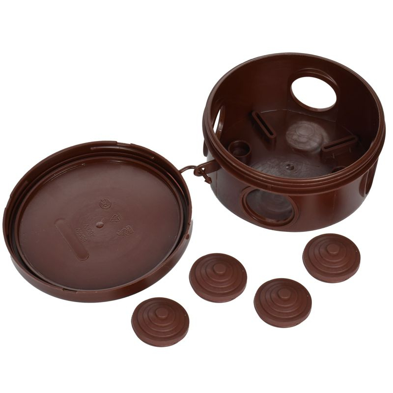 Коробка распаячная КМ для открытой проводки D=85х40мм IP54 4 гермоввода дуб IEK