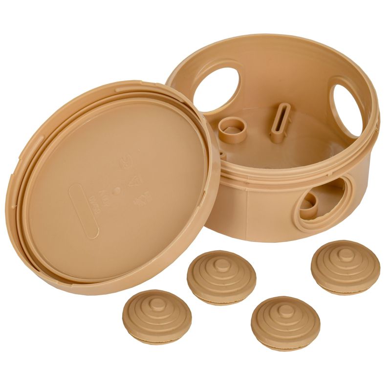 Коробка распаячная КМ для открытой проводки D=85х40мм IP54 4 гермоввода сосна IEK