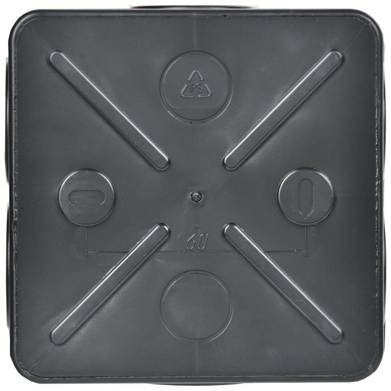 Коробка распаячная КМ41255 для открытой проводки с защелкивающейся крышкой безгалогенная (HF) 100х100х50мм IP44 6 гермовводов черная (RAL 9005) IEK