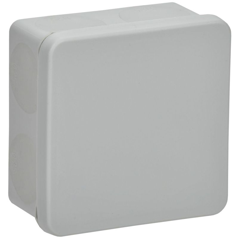 Коробка распаячная двухкомпонентная КМ42455 для открытой проводки безгалогенная (HF) 100х100х50мм IP67 8 вводов серая IEK