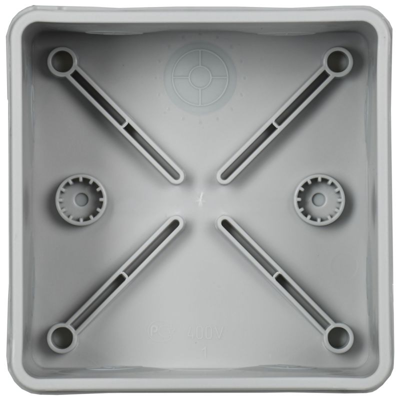 Коробка распаячная двухкомпонентная КМ42455 для открытой проводки безгалогенная (HF) 100х100х50мм IP67 8 вводов серая IEK