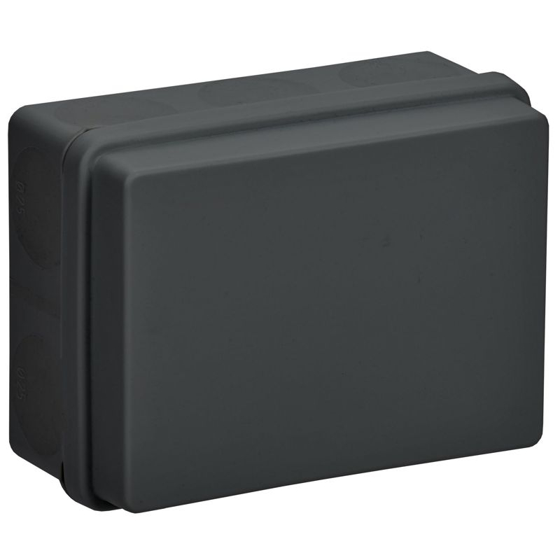 Коробка распаячная двухкомпонентная КМ42441 для открытой проводки безгалогенная (HF) 150х110х70мм IP67 10 вводов черная IEK