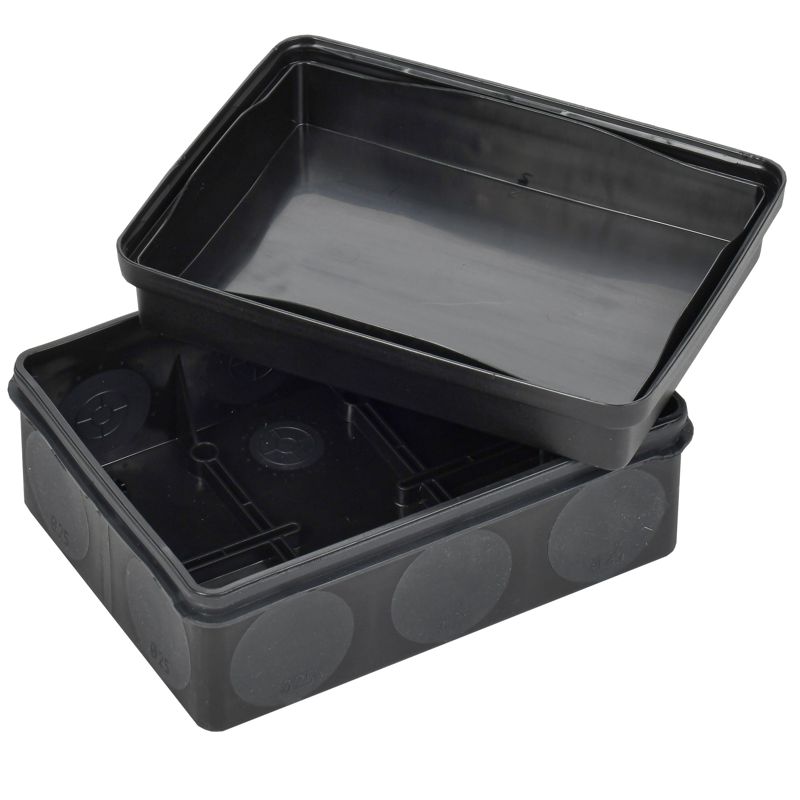 Коробка распаячная двухкомпонентная КМ42441 для открытой проводки безгалогенная (HF) 150х110х70мм IP67 10 вводов черная IEK