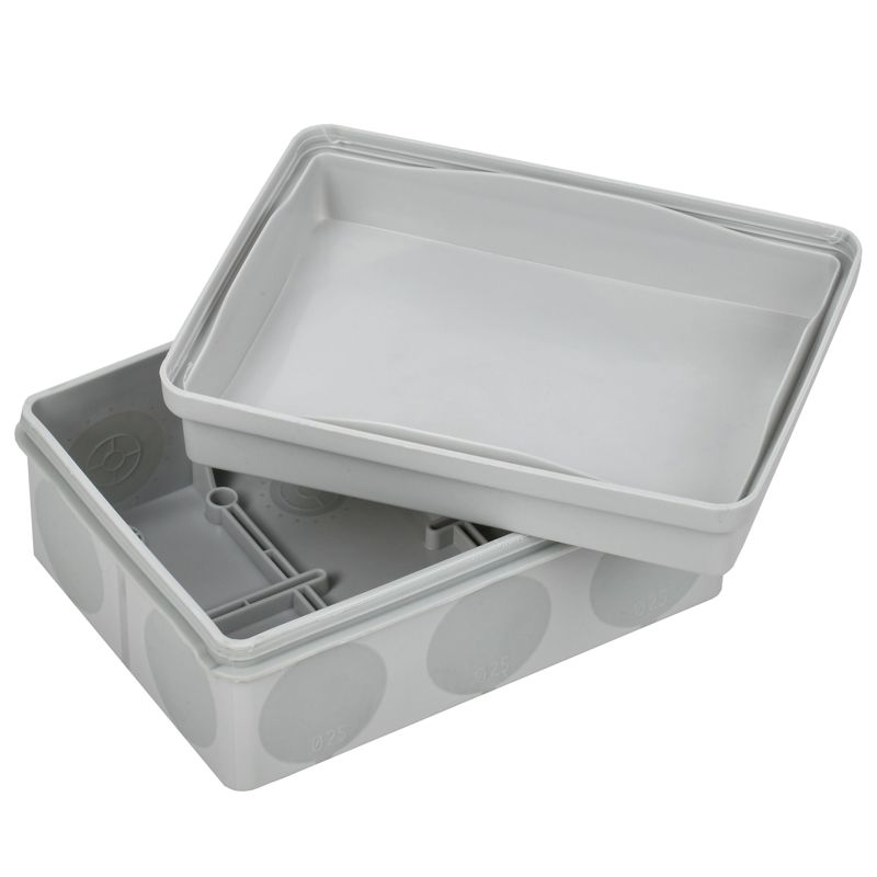 Коробка распаячная двухкомпонентная КМ42441 для открытой проводки безгалогенная (HF) 150х110х70мм IP67 10 вводов серая IEK