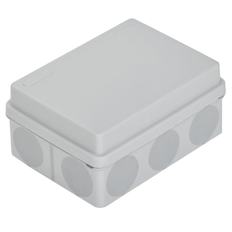 Коробка распаячная двухкомпонентная КМ42441 для открытой проводки безгалогенная (HF) 150х110х70мм IP67 10 вводов серая IEK