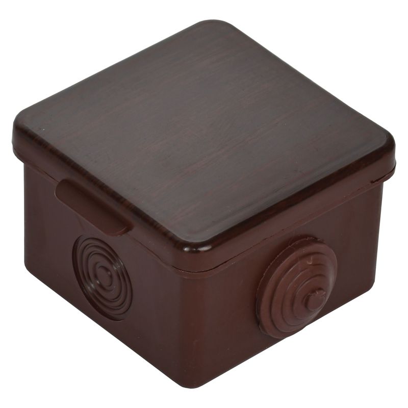 Коробка распаячная КМ для открытой проводки с откидной крышкой 65х65х50мм IP54 4 гермоввода дуб IEK