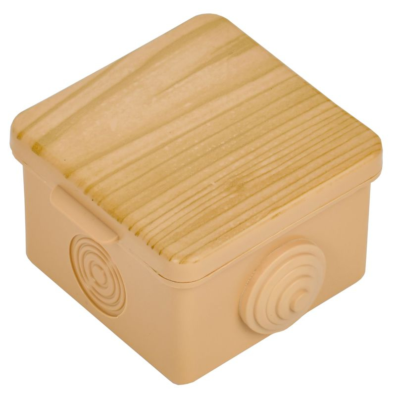 Коробка распаячная КМ для открытой проводки с откидной крышкой 65х65х50мм IP54 4 гермоввода сосна IEK