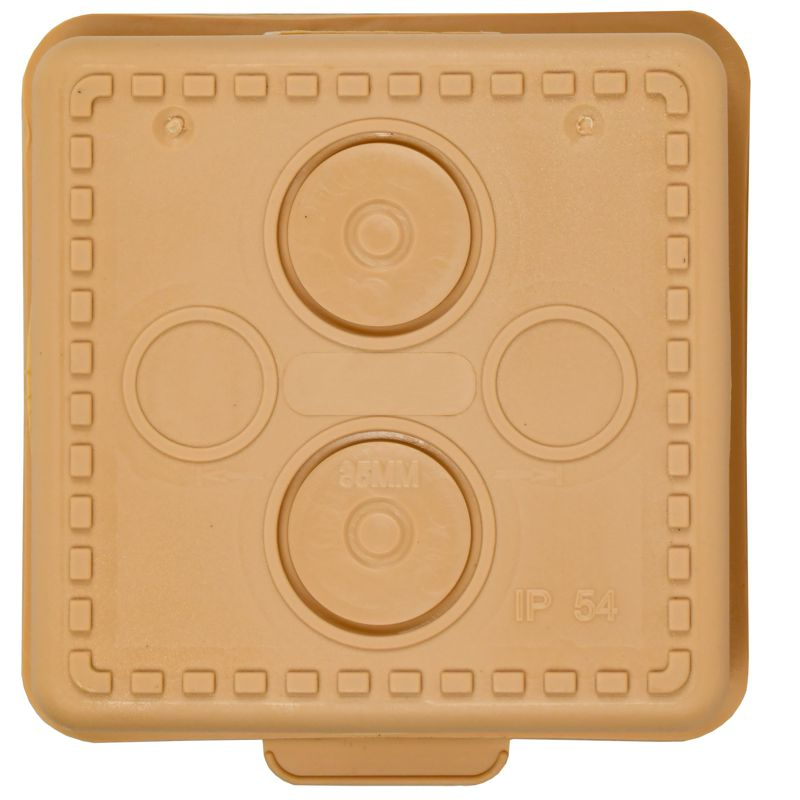 Коробка распаячная КМ для открытой проводки с откидной крышкой 65х65х50мм IP54 4 гермоввода сосна IEK