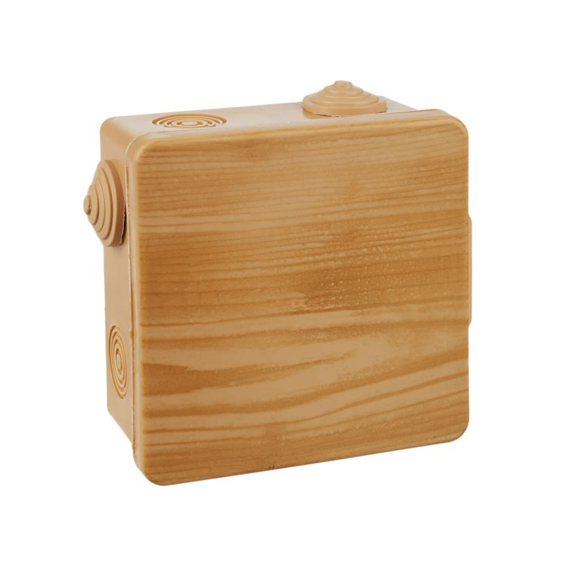 Коробка распаячная КМ для открытой проводки с откидной крышкой 100х100х50мм IP54 8 гермовводов сосна IEK