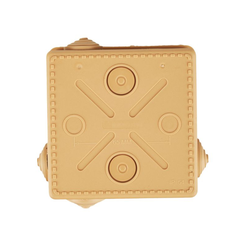 Коробка распаячная КМ для открытой проводки с откидной крышкой 100х100х50мм IP54 8 гермовводов сосна IEK