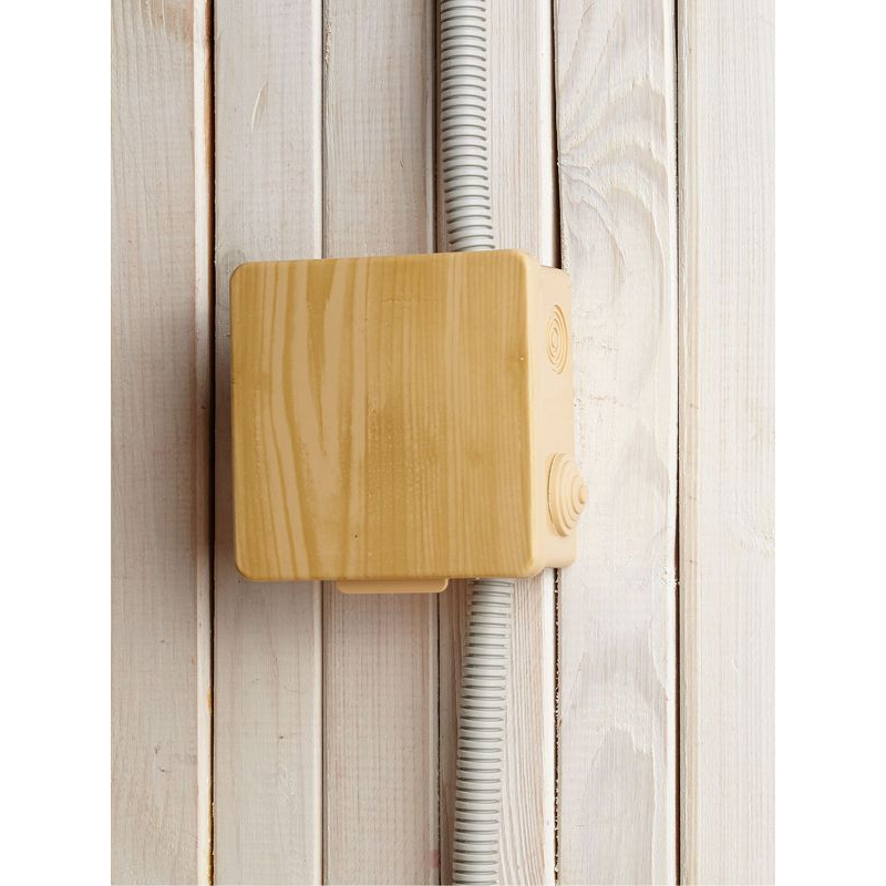 Коробка распаячная КМ для открытой проводки с откидной крышкой 100х100х50мм IP54 8 гермовводов сосна IEK