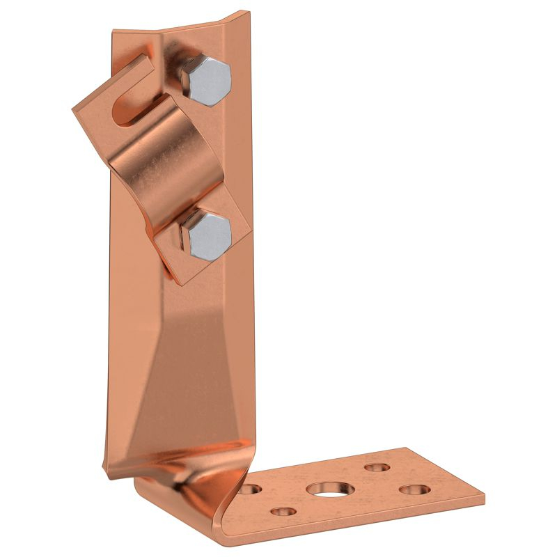 Держатель проводника круглого 6-10мм винтовой угловой скрученный h=70мм медь IEK