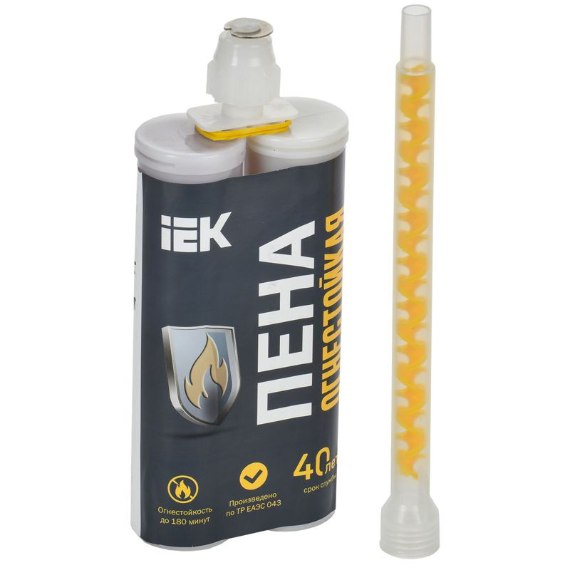 Пена полиуретановая огнестойкая двухкомпонентная ИНЗАПЕН-П 380мл (картридж) IEK