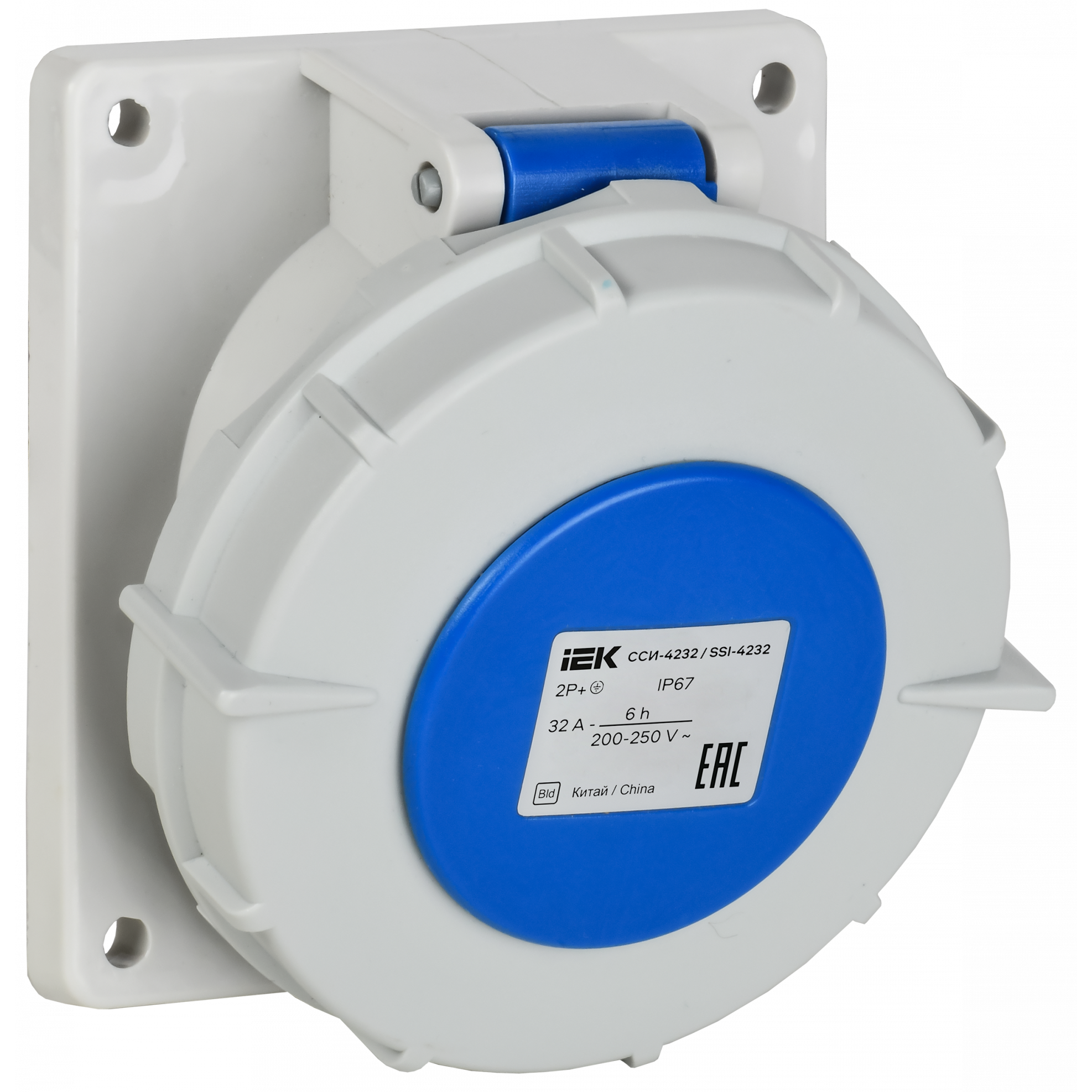 Розетка встраиваемая ССИ-4232 32А-6ч/220В 2P+PE IP67 IEK