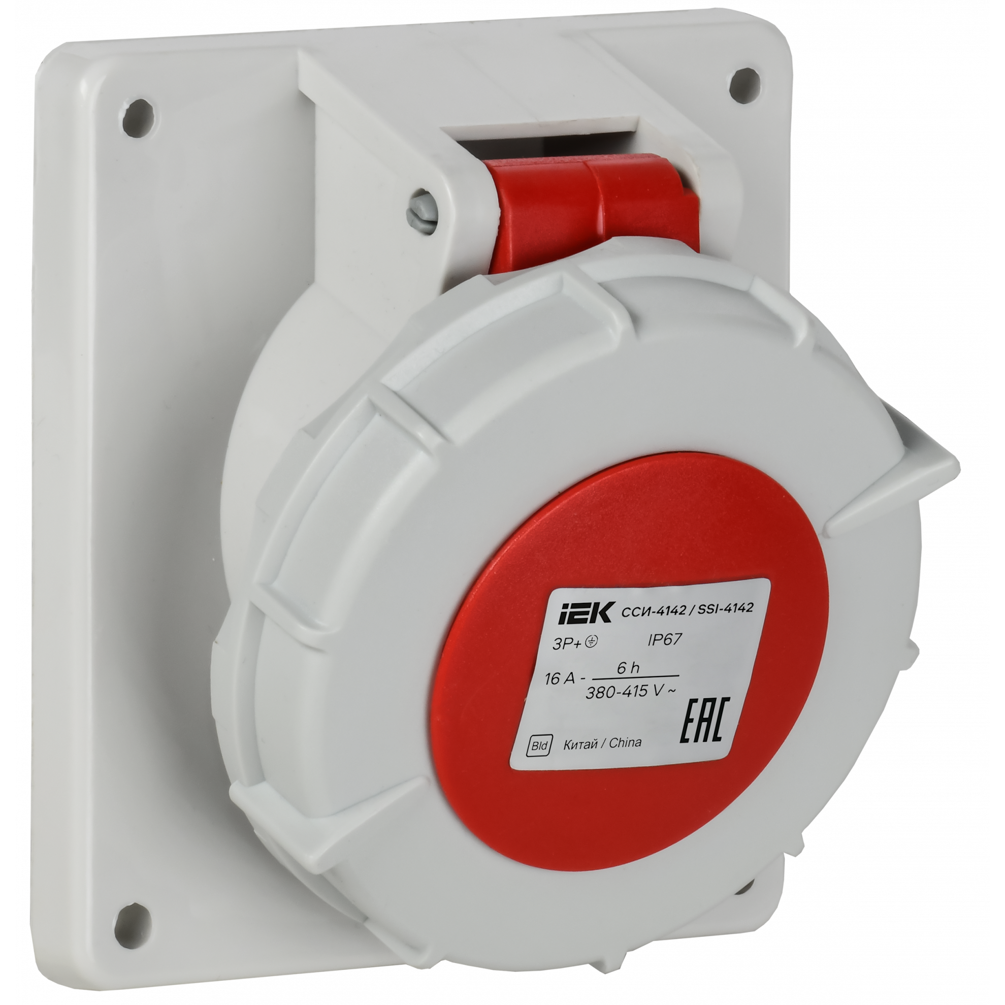 Розетка встраиваемая ССИ-4142 16А-6ч/380В 3P+PE IP67 IEK