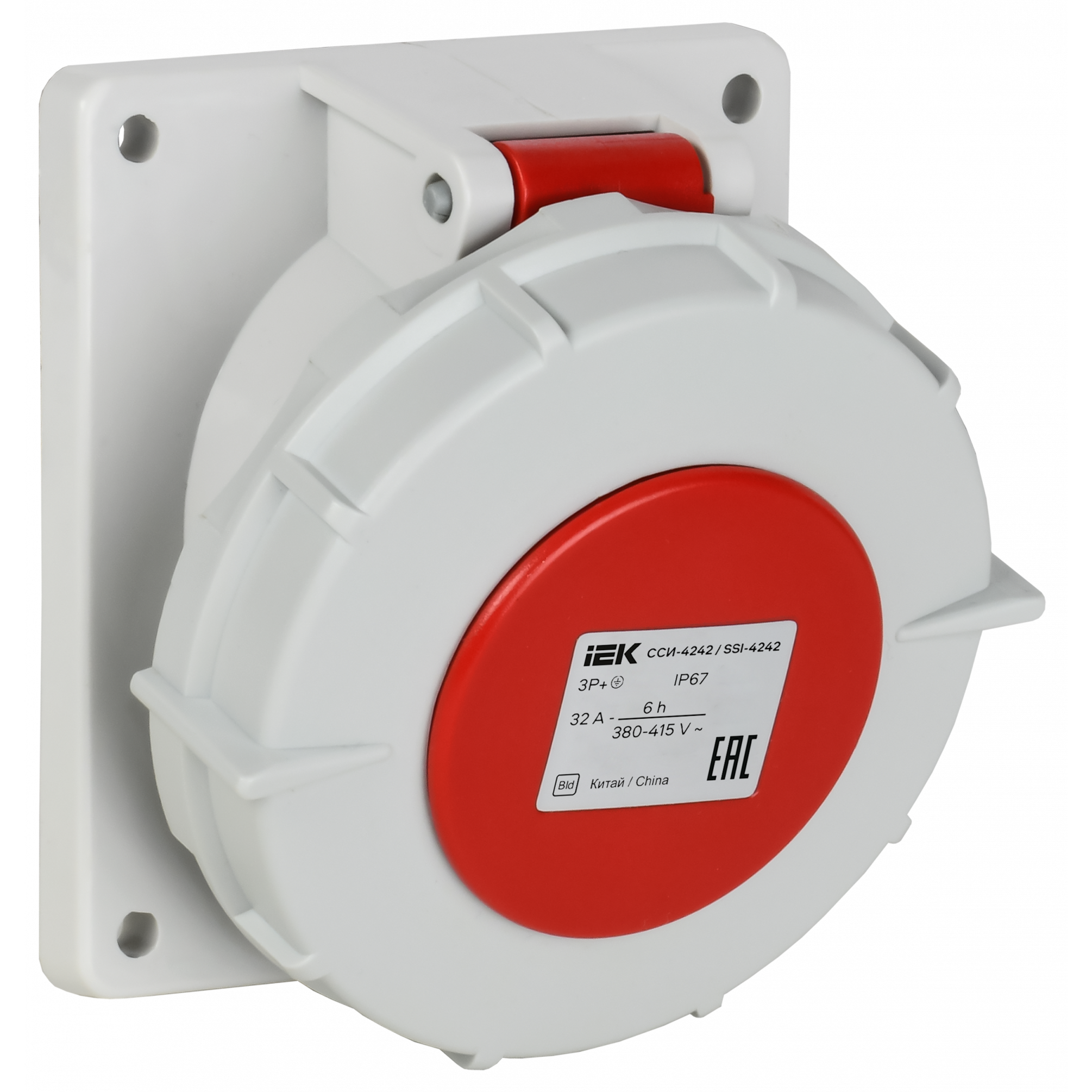 Розетка встраиваемая ССИ-4242 32А-6ч/380В 3P+PE IP67 IEK