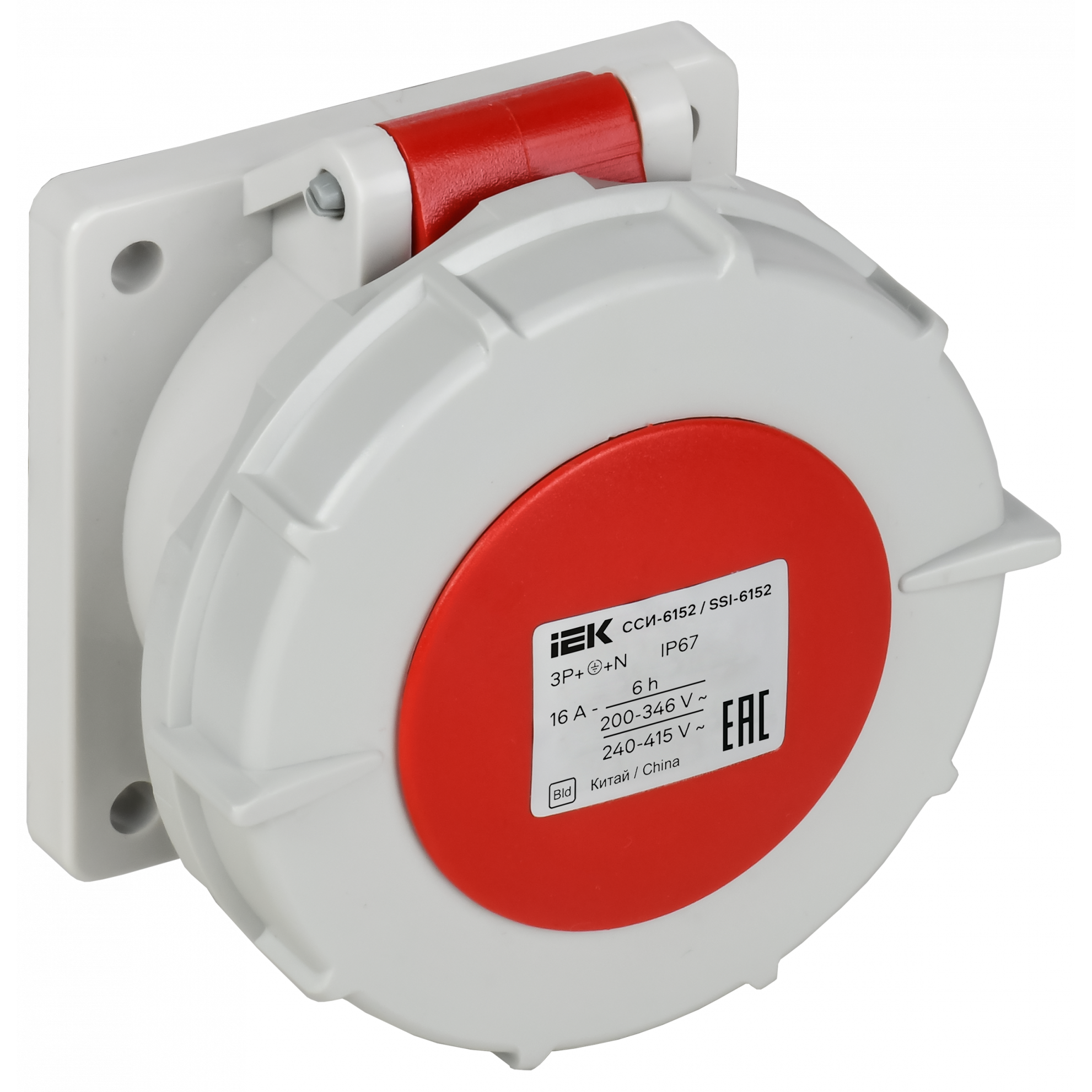 Розетка встраиваемая прямаяССИ-6152 16А-6ч 380В 3P+PE+N IP67 IEK
