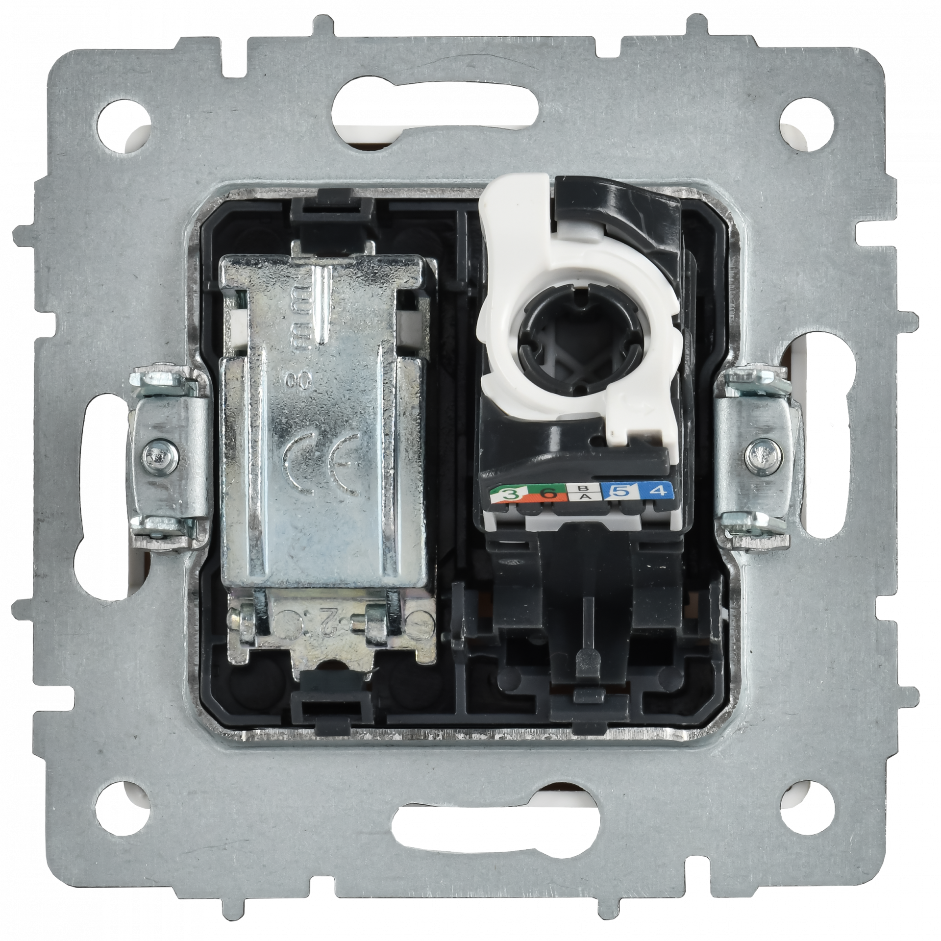 BRITE Розетка двойная TV+RJ45 кат.5E РТВ/РК12-БрАБ арктический белый IEK