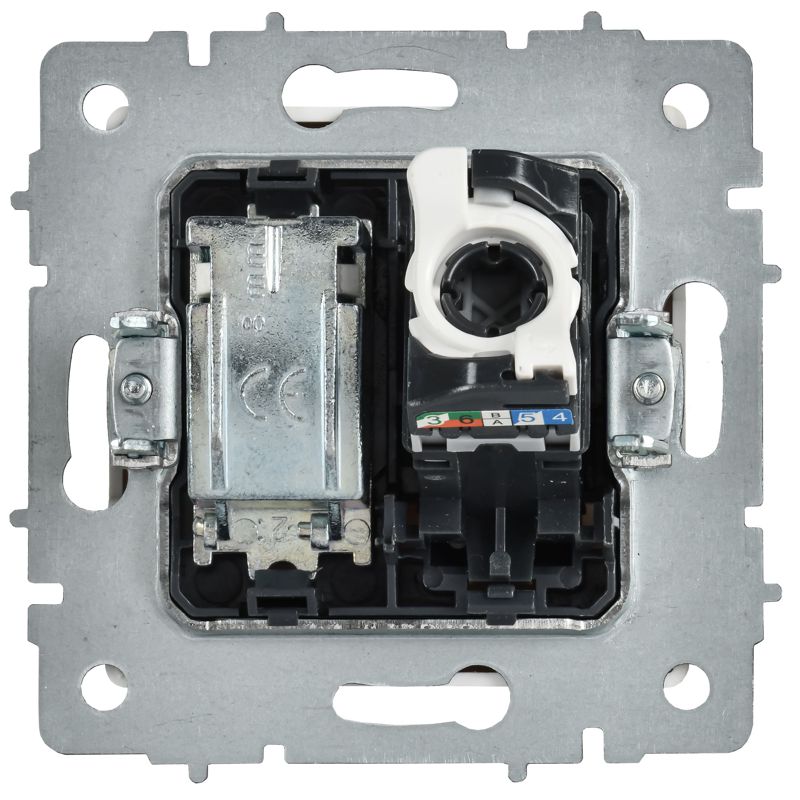 BRITE Розетка двойная TV+RJ45 кат.5E РТВ/РК12-БрАБ арктический белый IEK