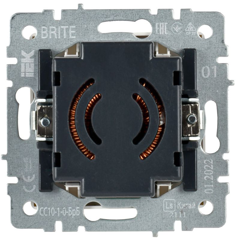 BRITE Светорегулятор поворотно-нажимной 600Вт СС10-1-0-БрБ белый IEK