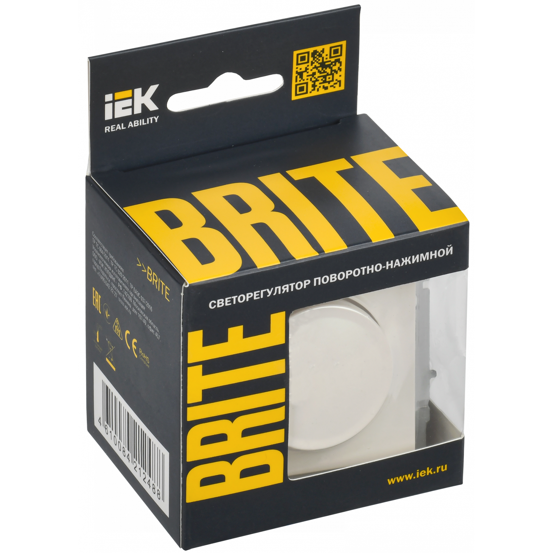 BRITE Светорегулятор поворотно-нажимной 600Вт СС10-1-0-БрЖ жемчуг IEK