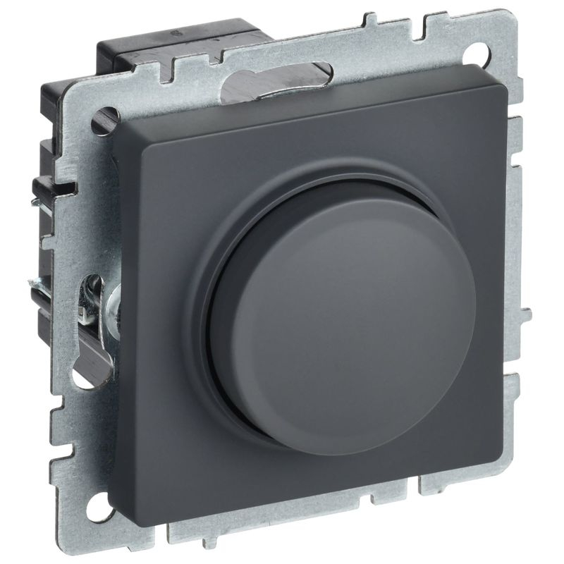 BRITE Светорегулятор поворотно-нажимной 600Вт СС10-1-0-БрГ графит IEK